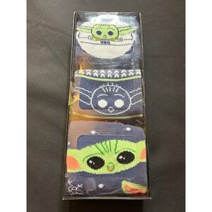 Star Wars The Mandalorian Baby Yoda 3 Pair Crew Socks Kids Shoe 8-12